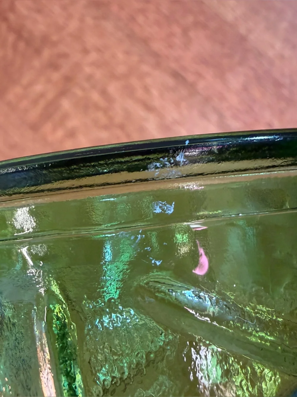 Mid Century EO Brody Co. Green Glass Vase 8.5” Tall Quilted Diamond C972 READ